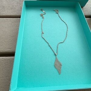 Tiffany & Co. Elsa Peretti Diamond & Silver Mesh Necklace